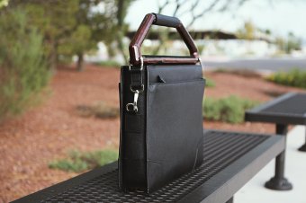 Elliot Taylor Wood + Leather Briefcase